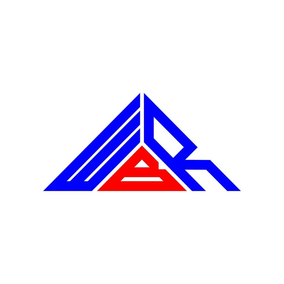 wbr lettera logo creativo design con vettore grafico, wbr semplice e moderno logo nel triangolo forma.