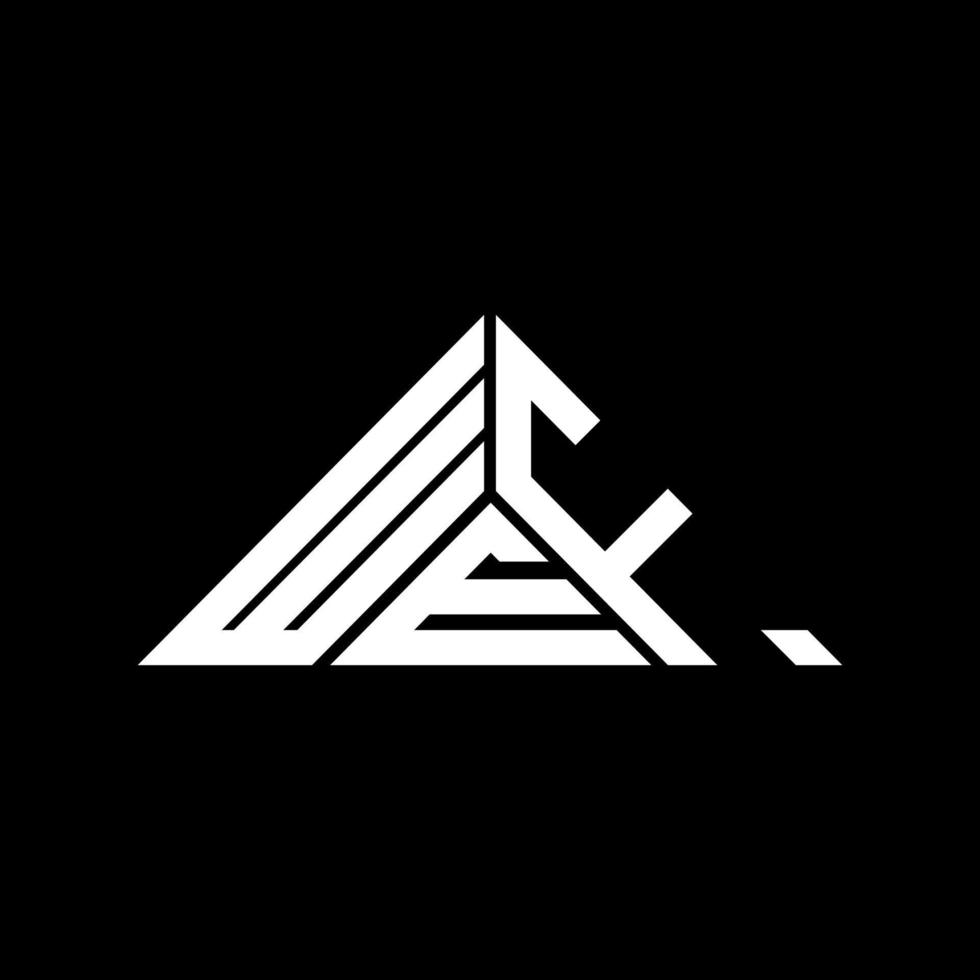 wef lettera logo creativo design con vettore grafico, wef semplice e moderno logo nel triangolo forma.
