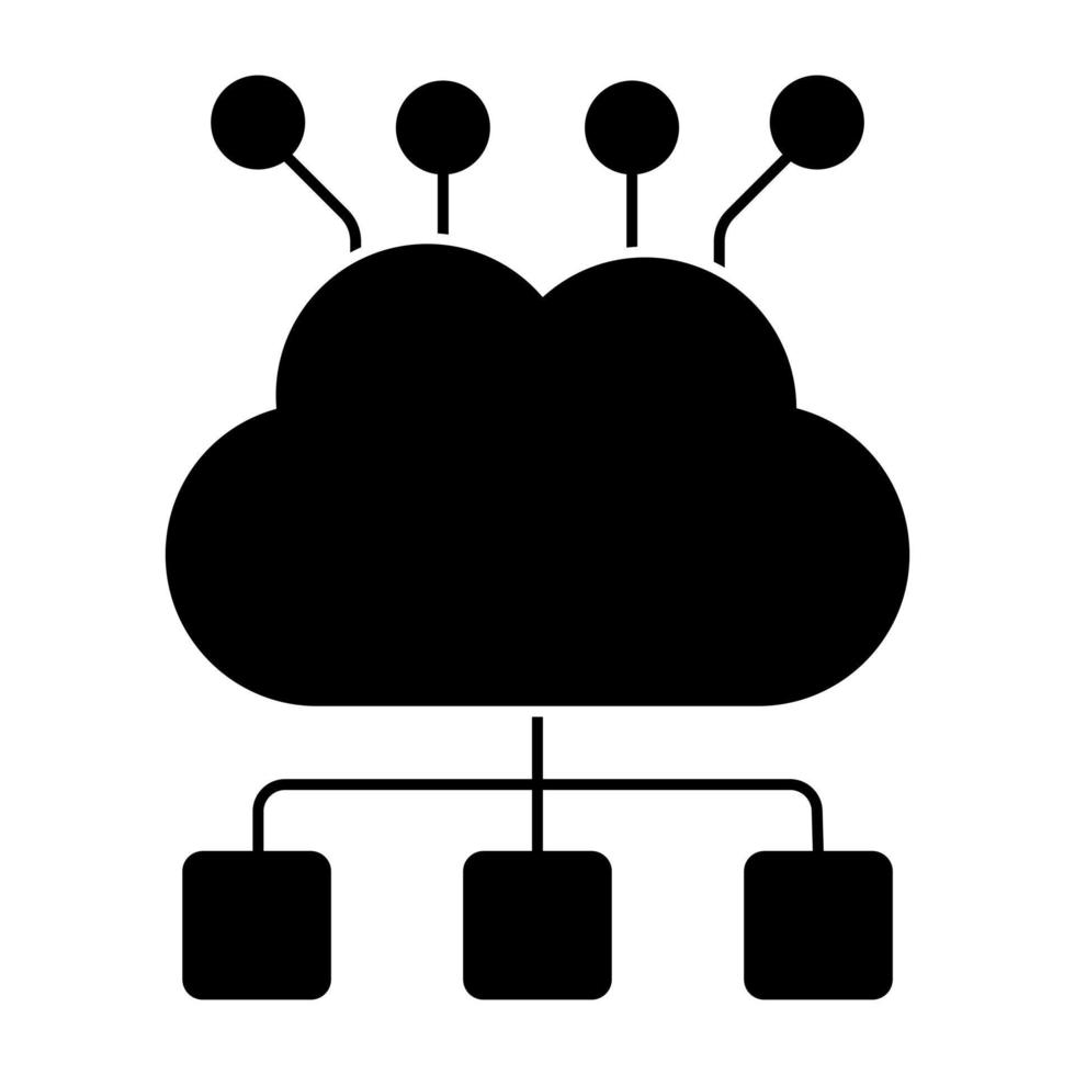 icona del design modificabile della rete cloud vettore