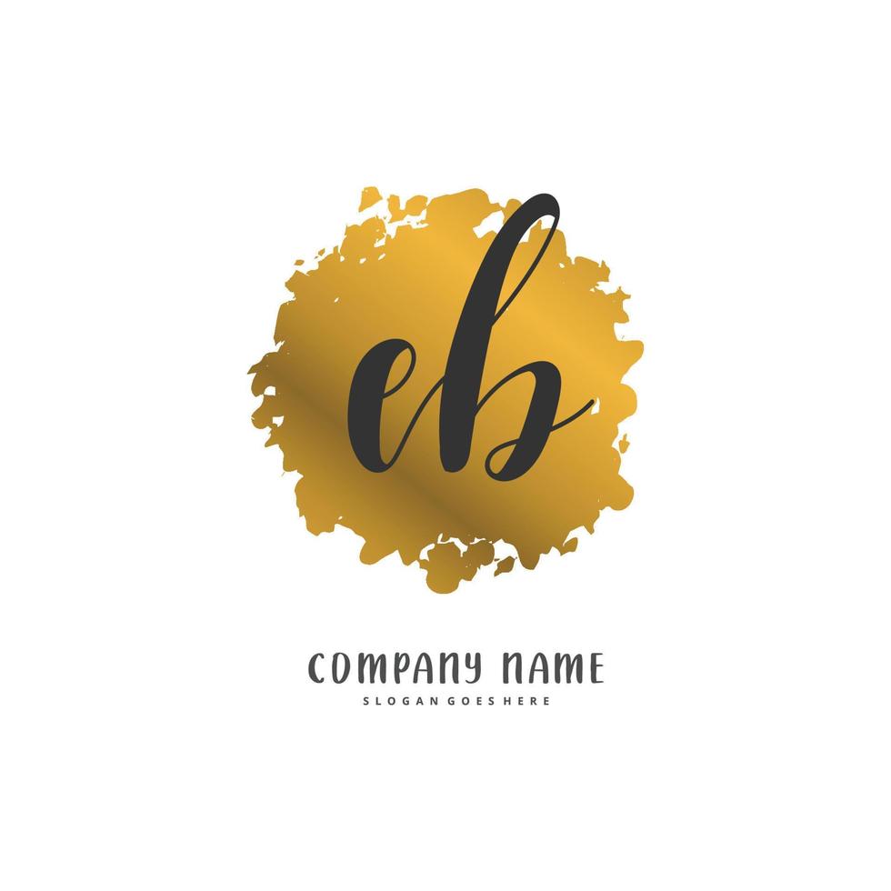 eb iniziale grafia e firma logo design con cerchio. bellissimo design manoscritto logo per moda, squadra, nozze, lusso logo. vettore