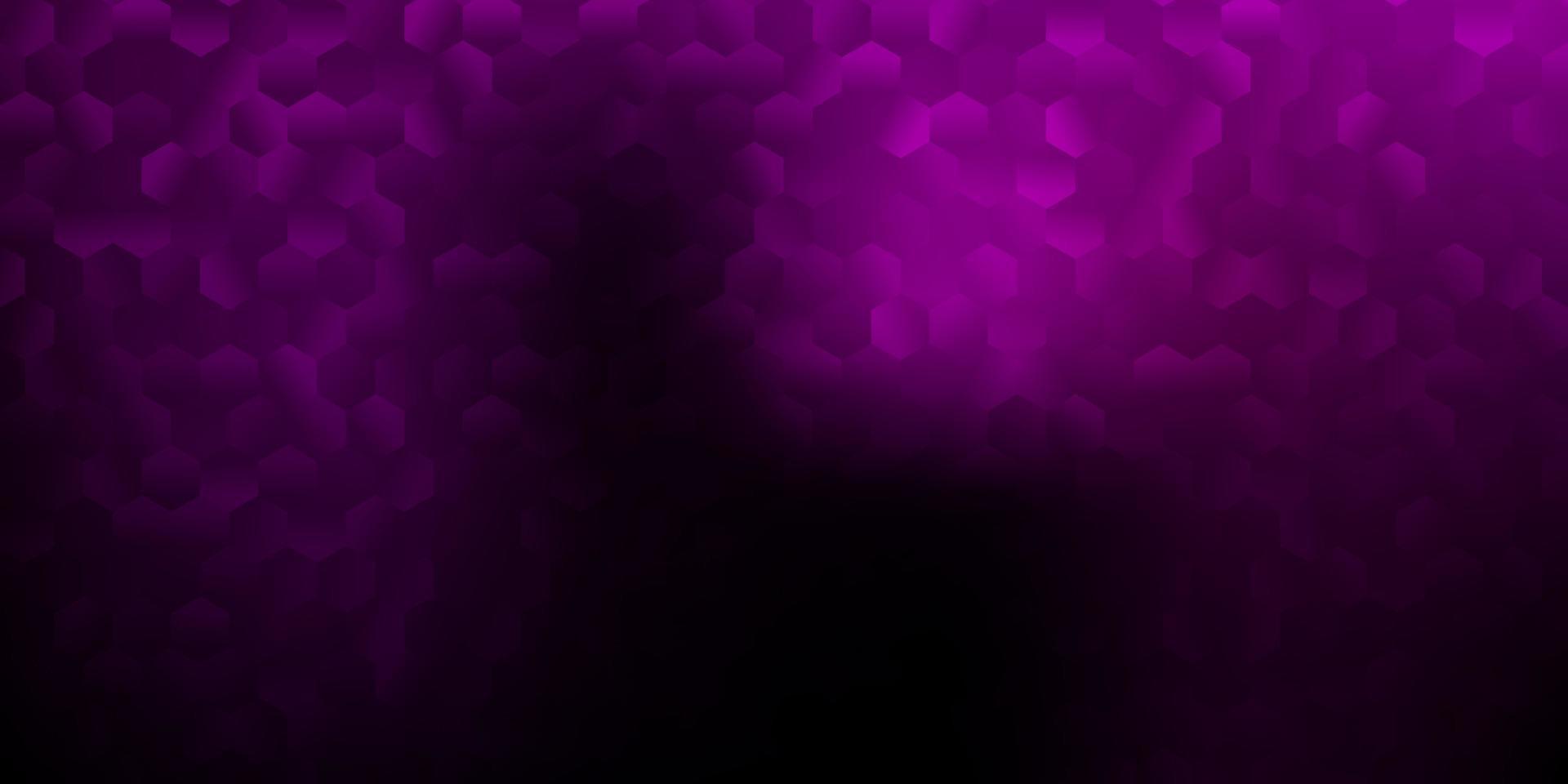 trama vettoriale viola scuro con esagoni colorati.