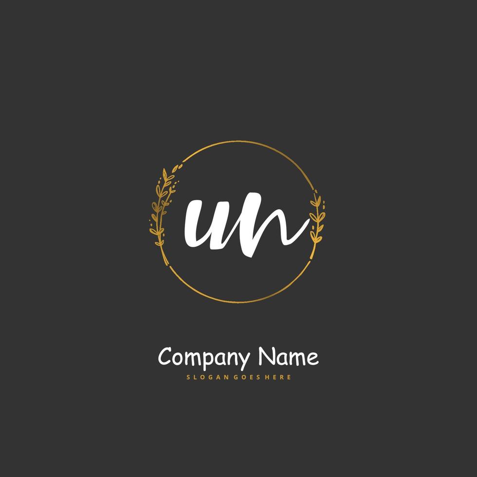 un iniziale grafia e firma logo design con cerchio. bellissimo design manoscritto logo per moda, squadra, nozze, lusso logo. vettore