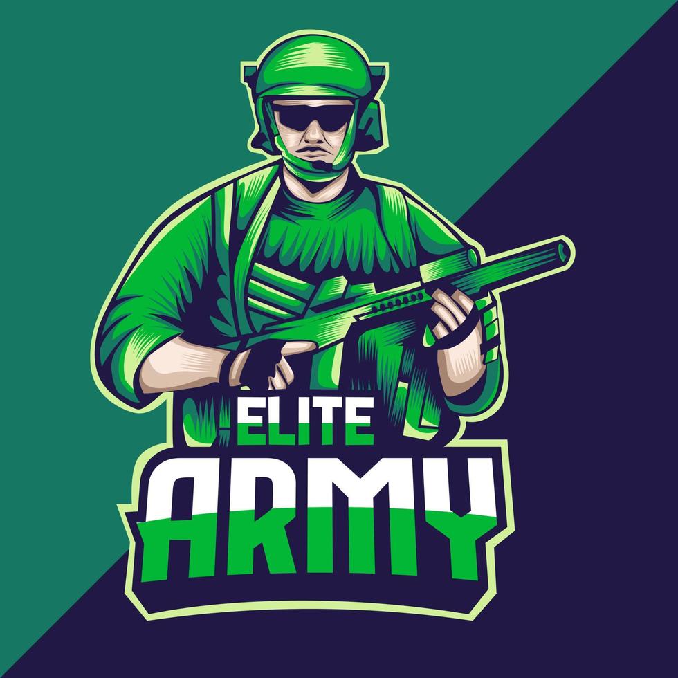 elite esercito esport logo portafortuna design vettore