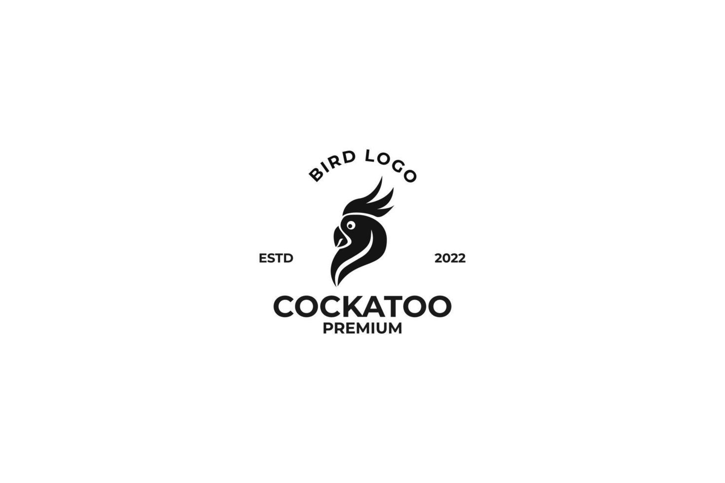 piatto cacatua testa logo design vettore modello illustrazione