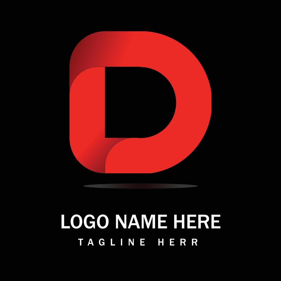 creativo d lettera logo design vettore