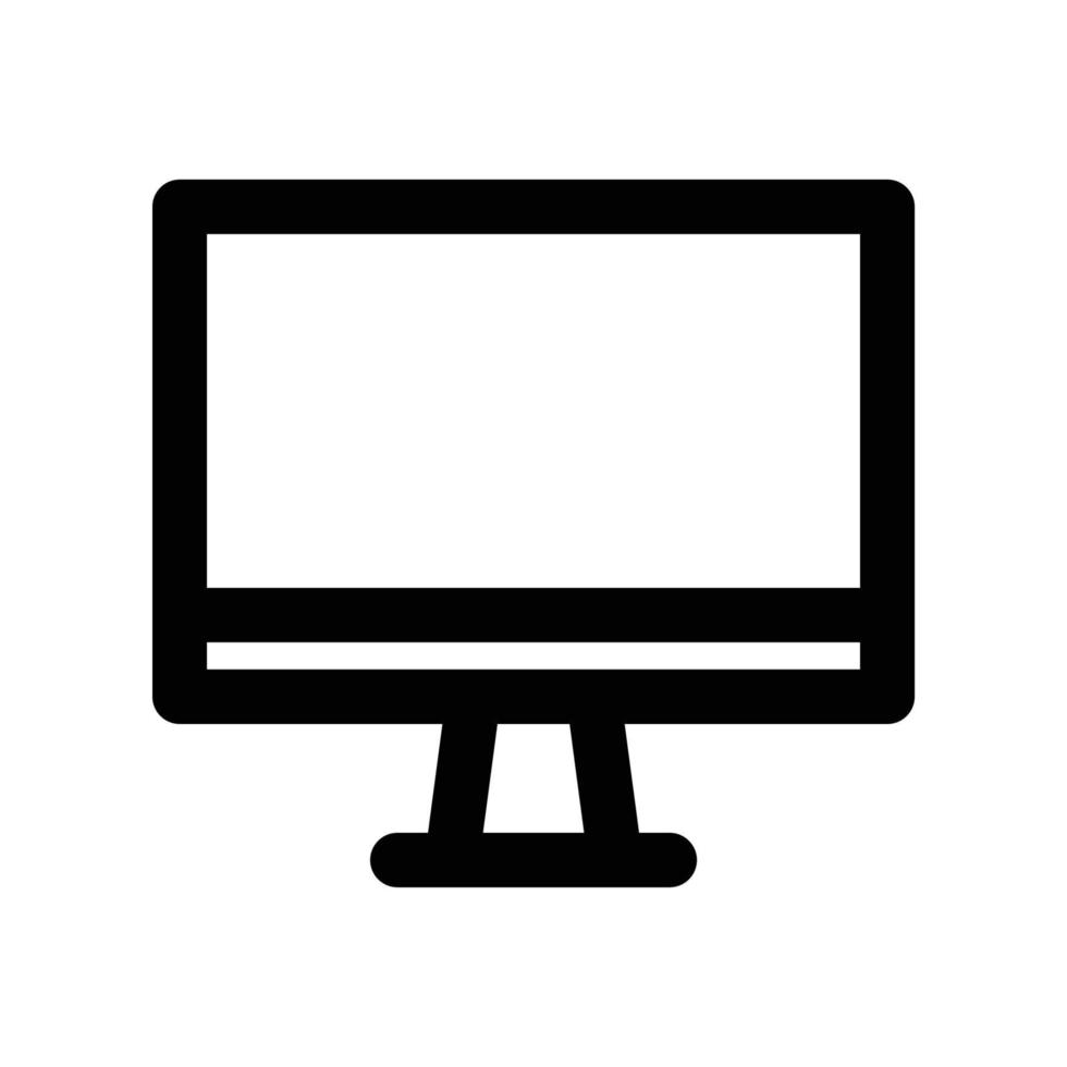 del desktop icona con computer tenere sotto controllo nel nero schema stile vettore