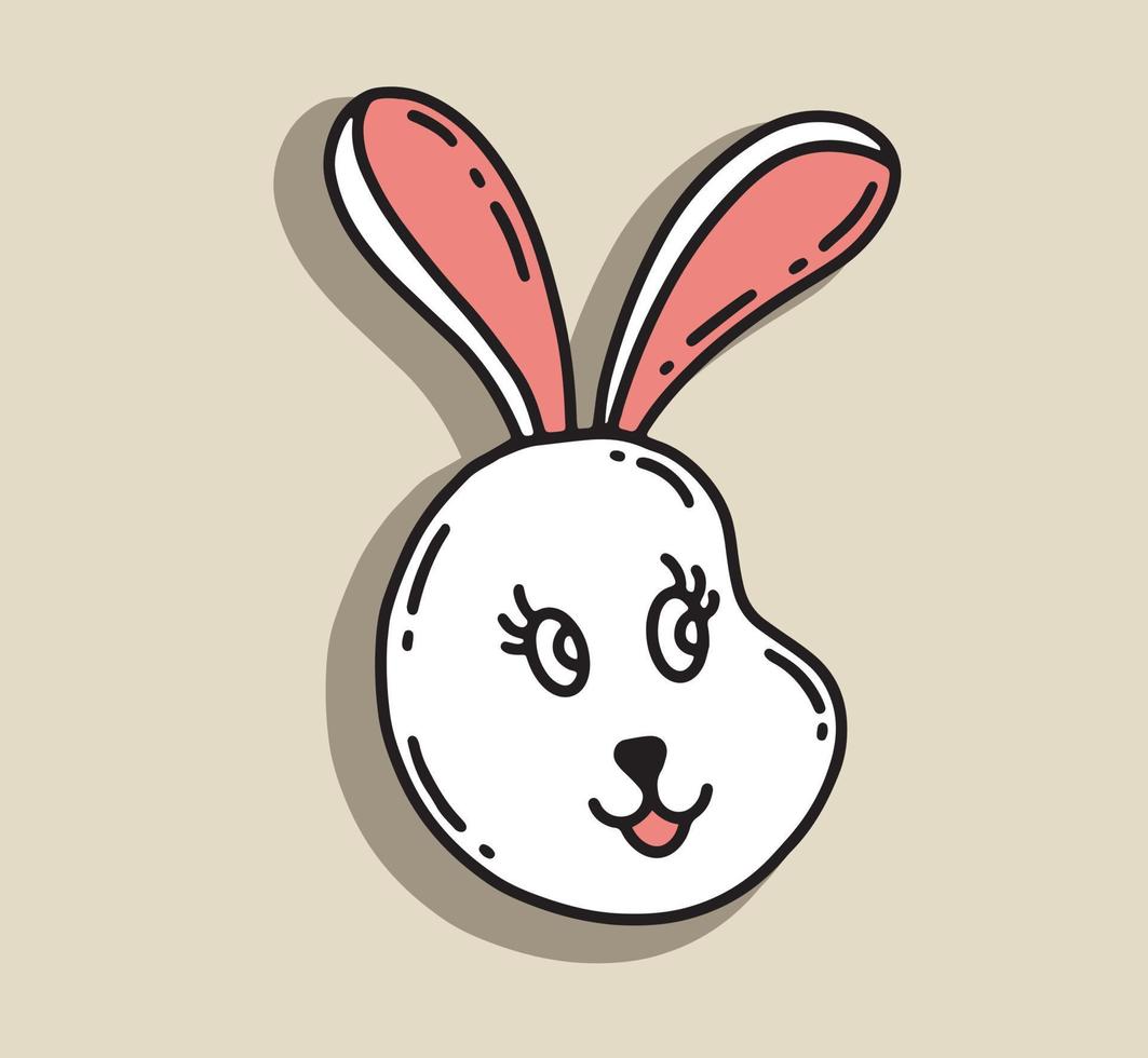 illustrazione vettoriale del fumetto della testa di coniglio.