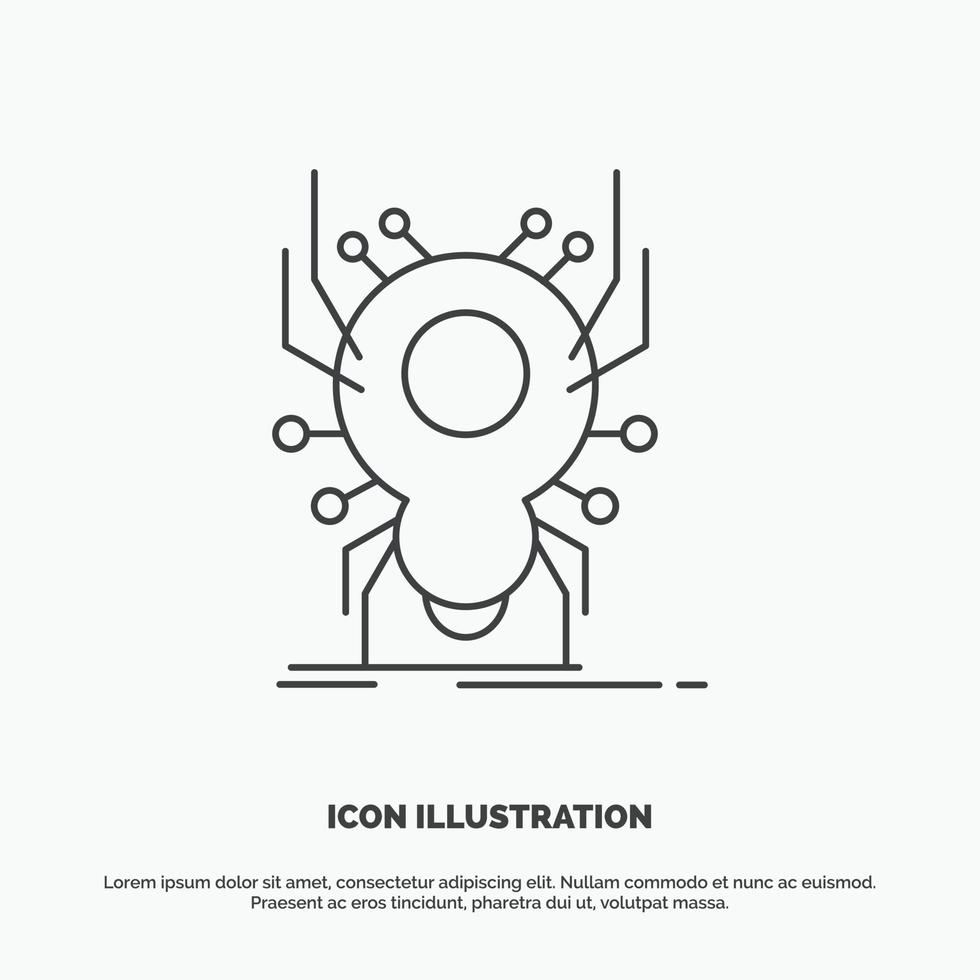 insetto. insetto. ragno. virus. App icona. linea vettore grigio simbolo per ui e ux. sito web o mobile applicazione