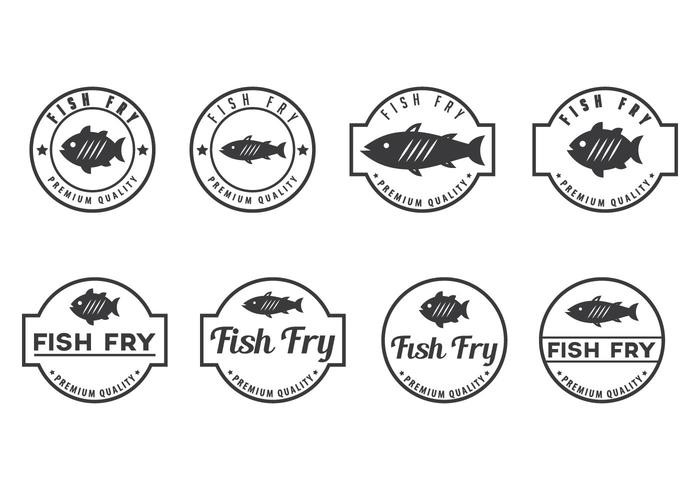 Vettori di distintivi di frittura di pesce gratis