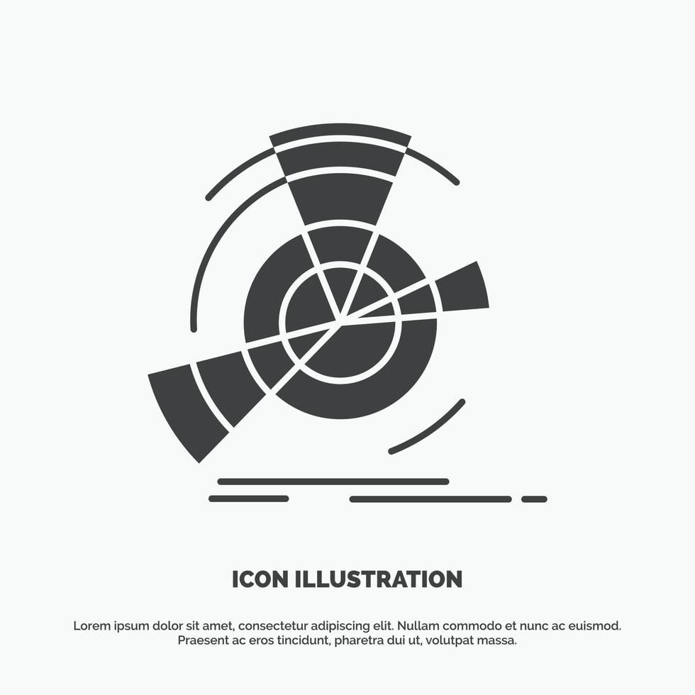 dati. diagramma. prestazione. punto. riferimento icona. glifo vettore grigio simbolo per ui e ux. sito web o mobile applicazione