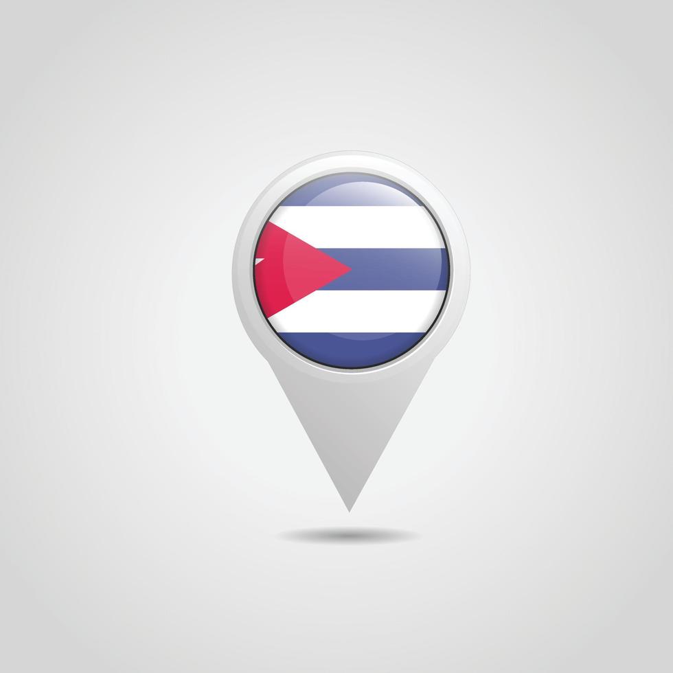 Cuba bandiera carta geografica perno vettore