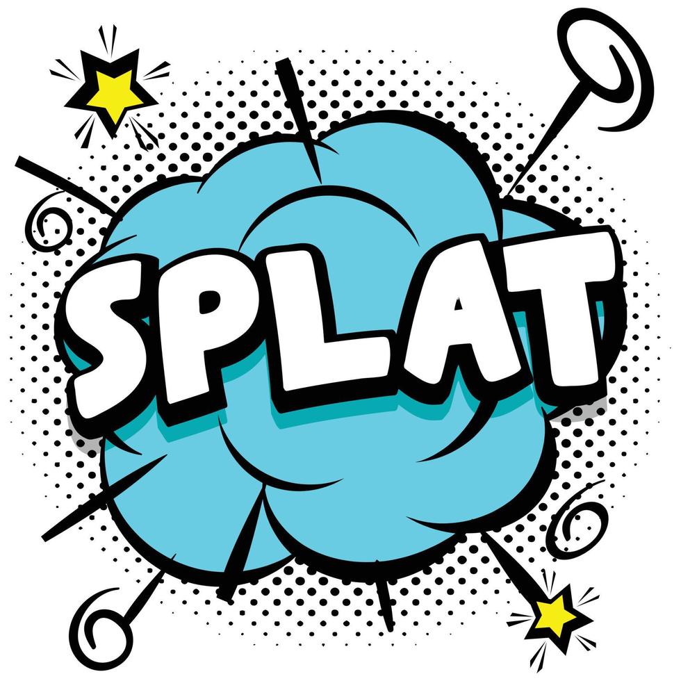 splat comico luminosa modello con discorso bolle su colorato montatura vettore