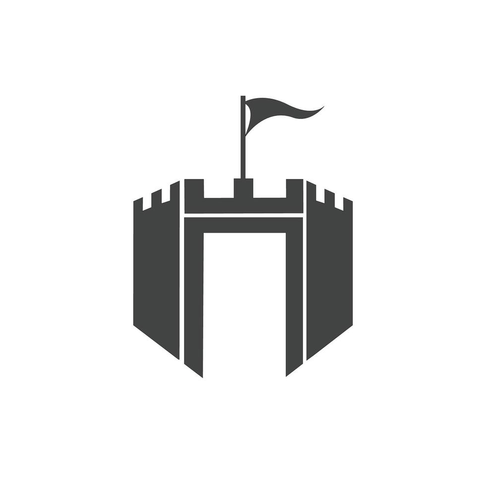 castello icona logo vettore
