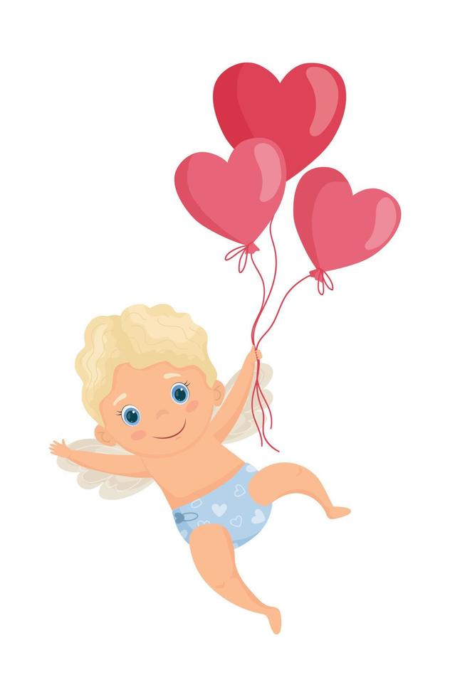 illustrazione con cartone animato Cupido vettore