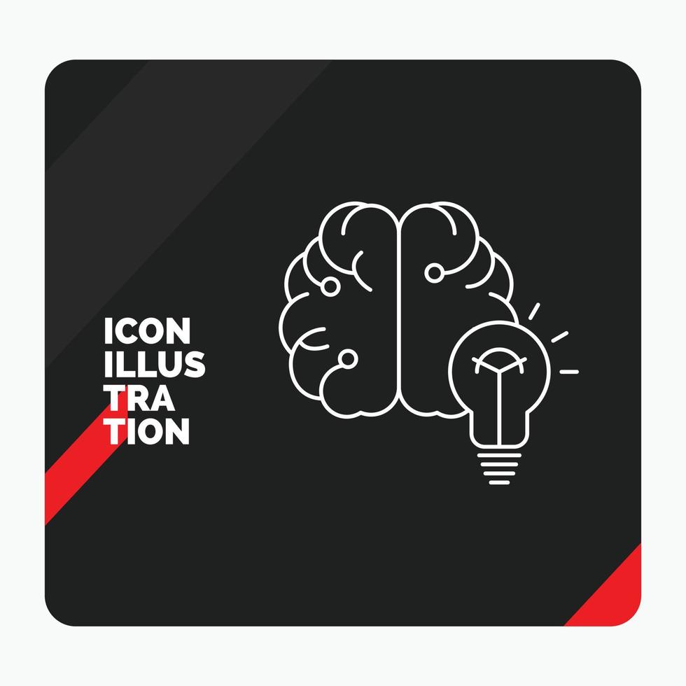 rosso e nero creativo presentazione sfondo per idea. attività commerciale. cervello. mente. lampadina linea icona vettore