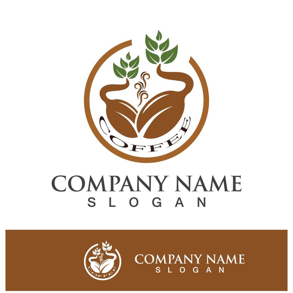 caffè fagiolo icona bevanda logo immagini vettore