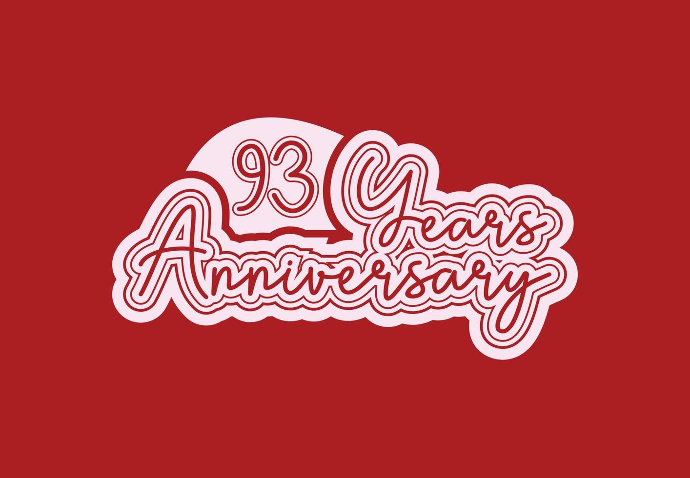 93 anni anniversario logo e etichetta design vettore