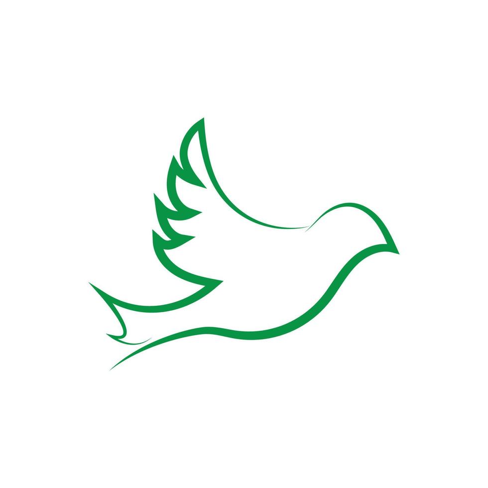 logo della colomba dell'ala dell'uccello vettore