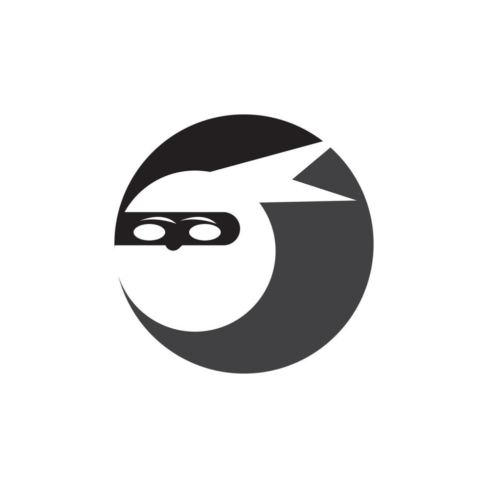 ninja viso logo vettore