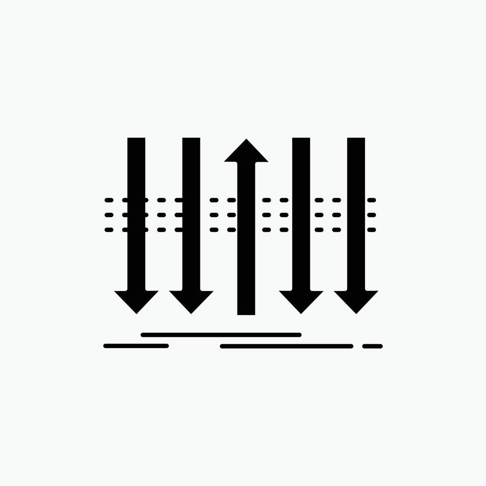 freccia. attività commerciale. distinzione. inoltrare. individualità glifo icona. vettore isolato illustrazione