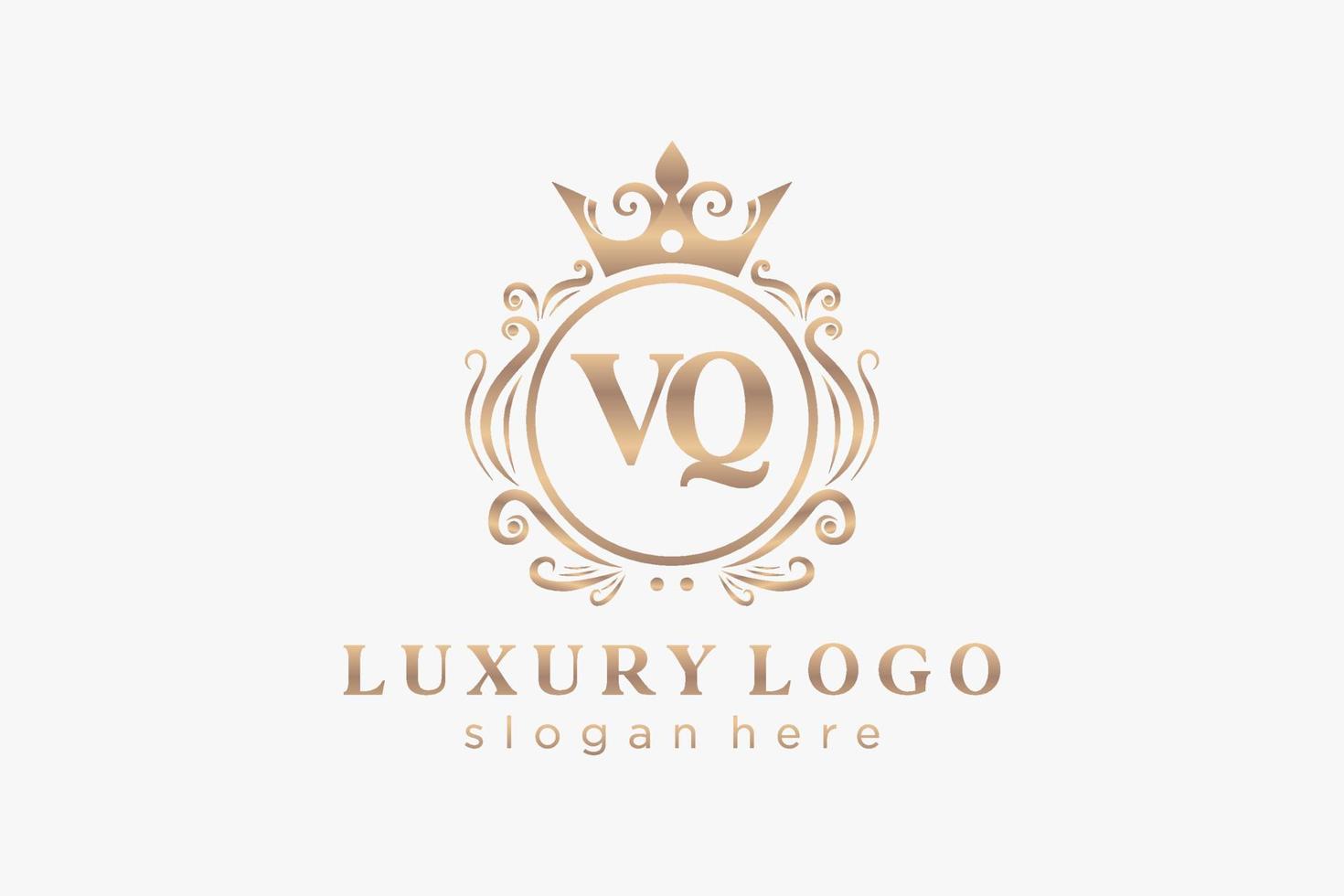 iniziale vq lettera reale lusso logo modello nel vettore arte per ristorante, regalità, boutique, bar, Hotel, araldico, gioielleria, moda e altro vettore illustrazione.