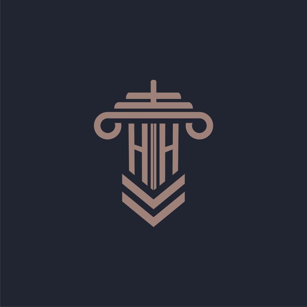 hh iniziale monogramma logo con pilastro design per legge azienda vettore Immagine