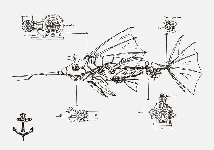 Sfondo Steampunk vettore