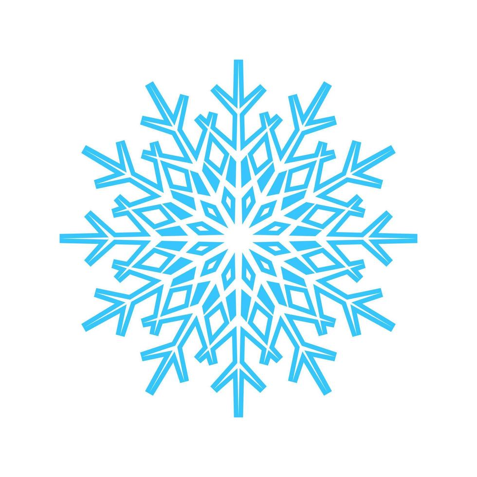 semplice fiocco di neve fatto di blu Linee. festivo decorazione per nuovo anno e Natale, simbolo di inverno, elemento per design. vettore illustrazione