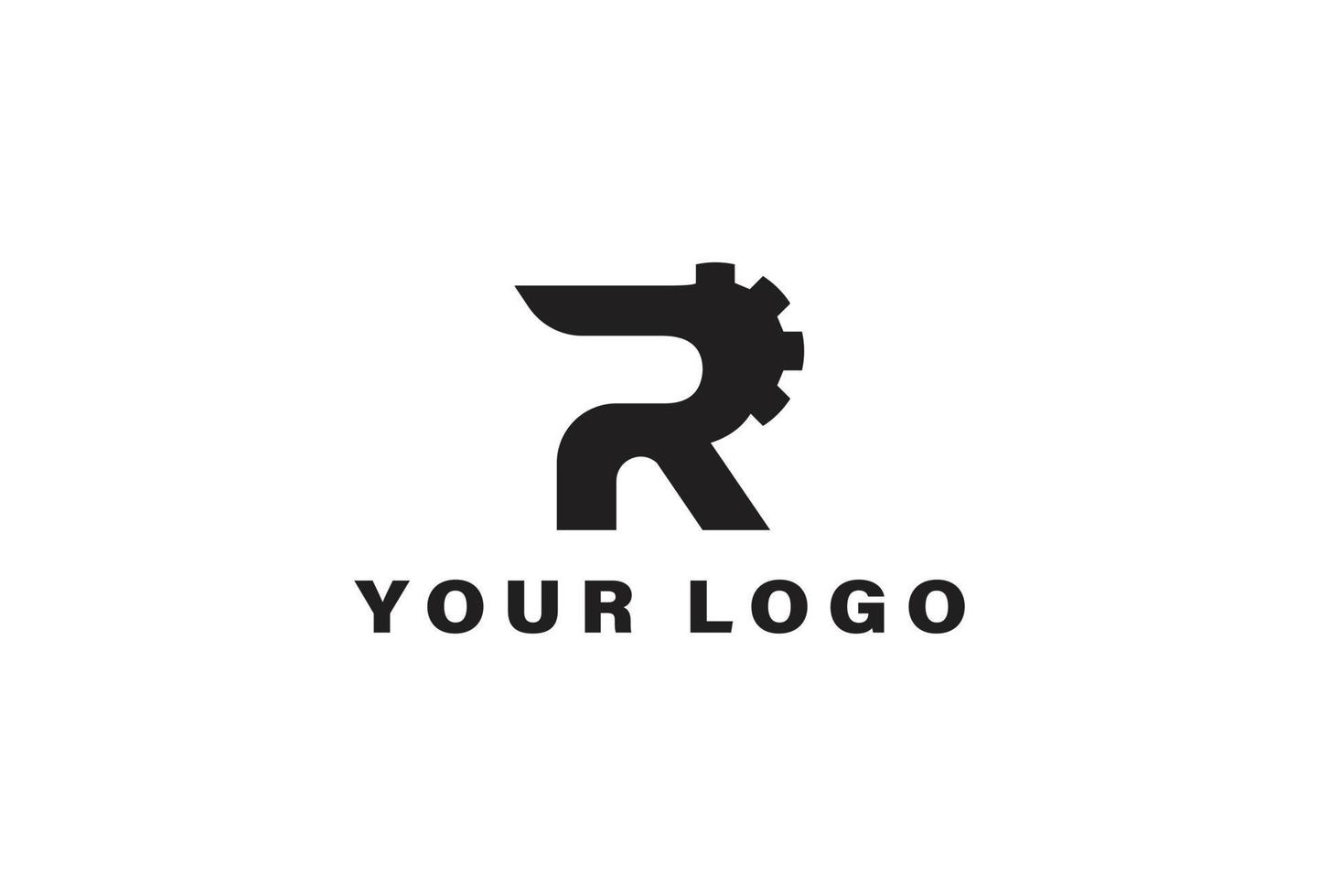 r ambientazione logo design modello vettore