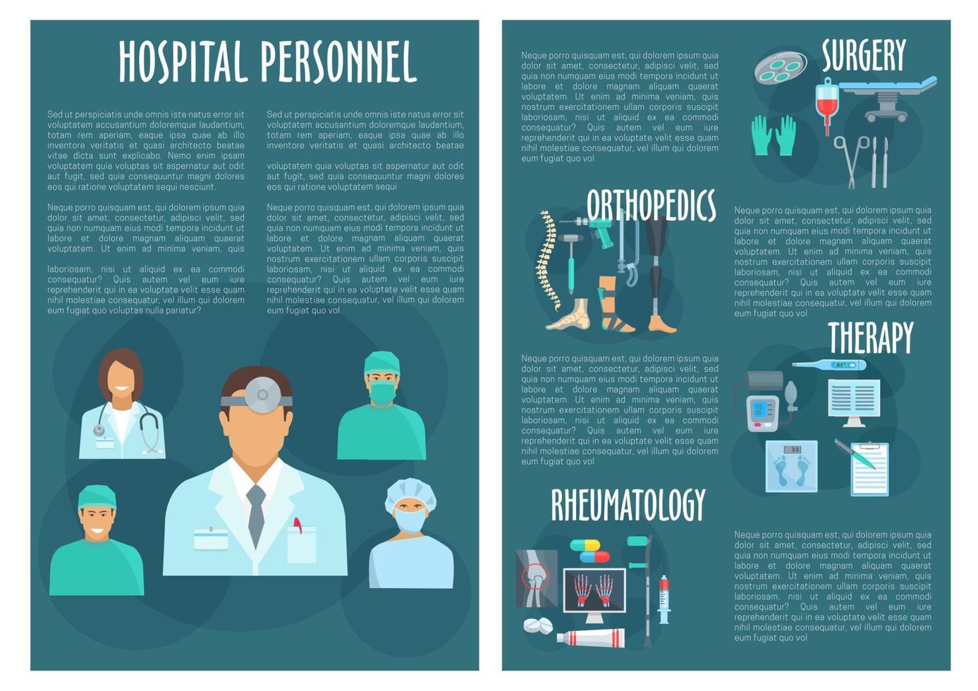 ospedale personale medico medici vettore manifesto