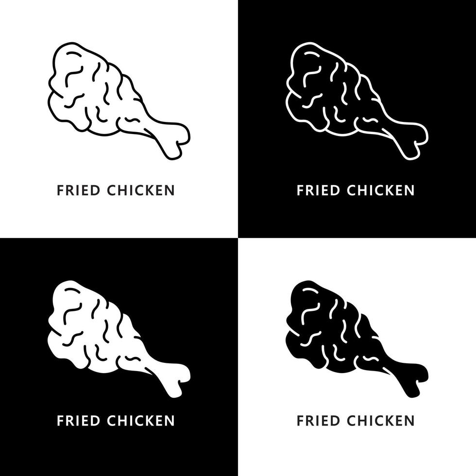 fritte pollo logo. cibo e bevanda illustrazione. bacchetta del tamburo pollo Fast food icona simbolo vettore