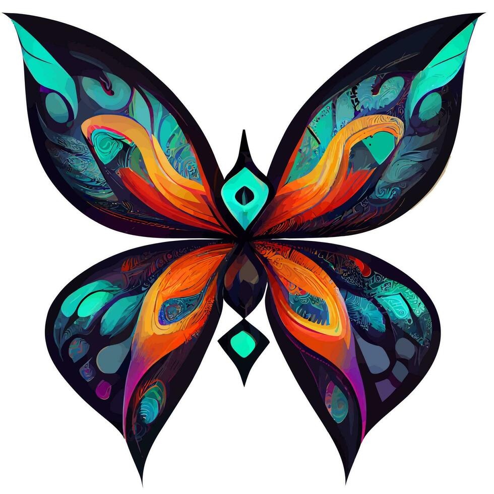 farfalla mano disegnato elegante decorativo design elementi tribale per tatuaggio o stampe manifesti parete arte vinile decalcomanie, vettore