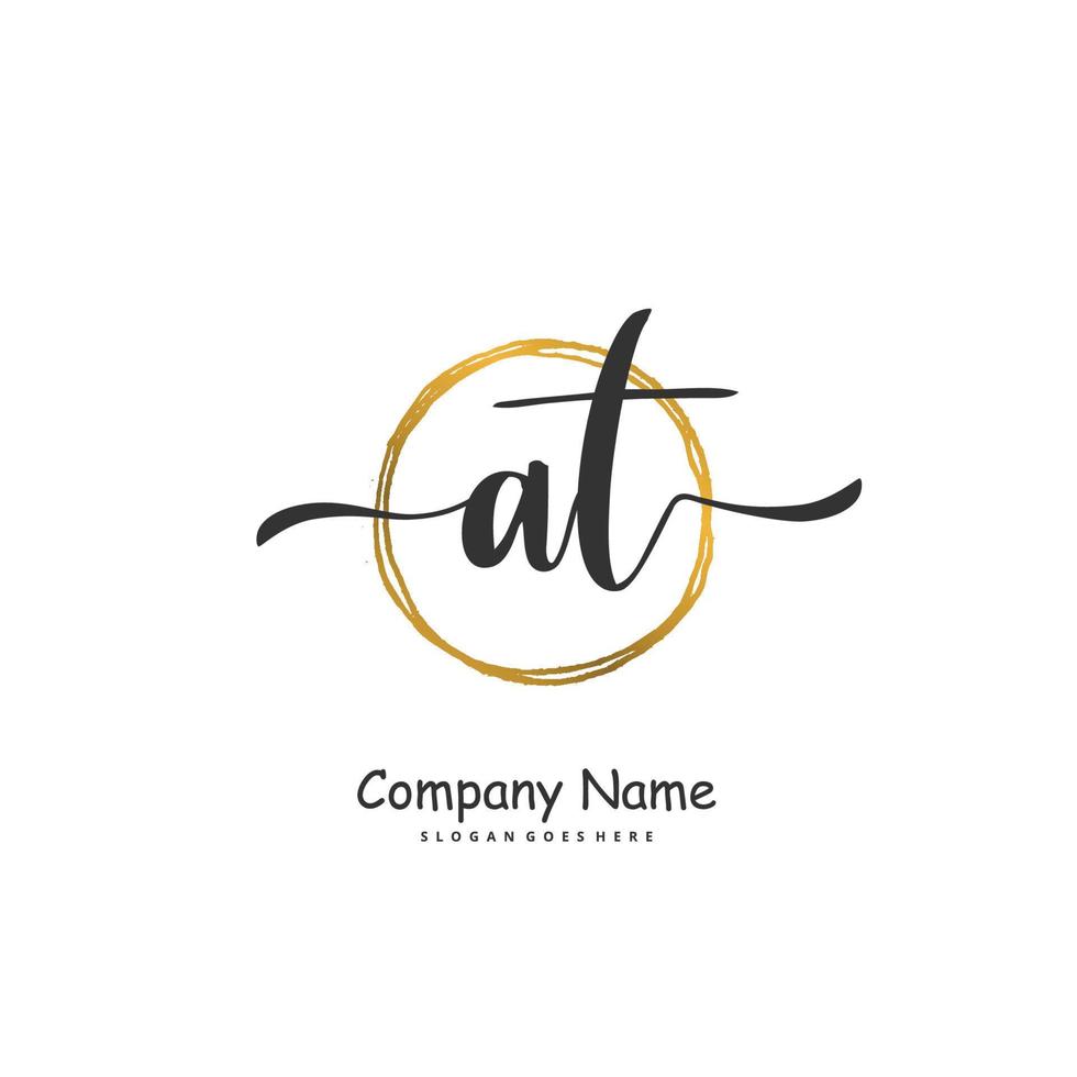 a iniziale grafia e firma logo design con cerchio. bellissimo design manoscritto logo per moda, squadra, nozze, lusso logo. vettore