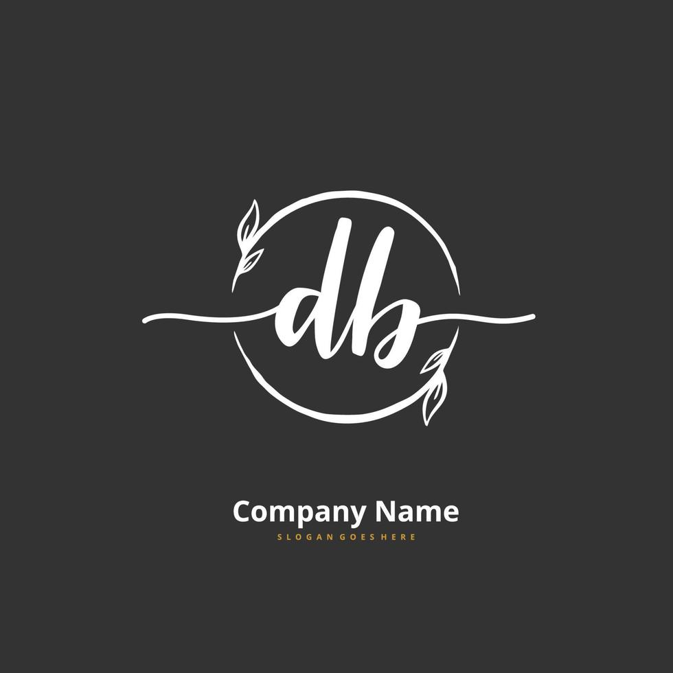 db iniziale grafia e firma logo design con cerchio. bellissimo design manoscritto logo per moda, squadra, nozze, lusso logo. vettore