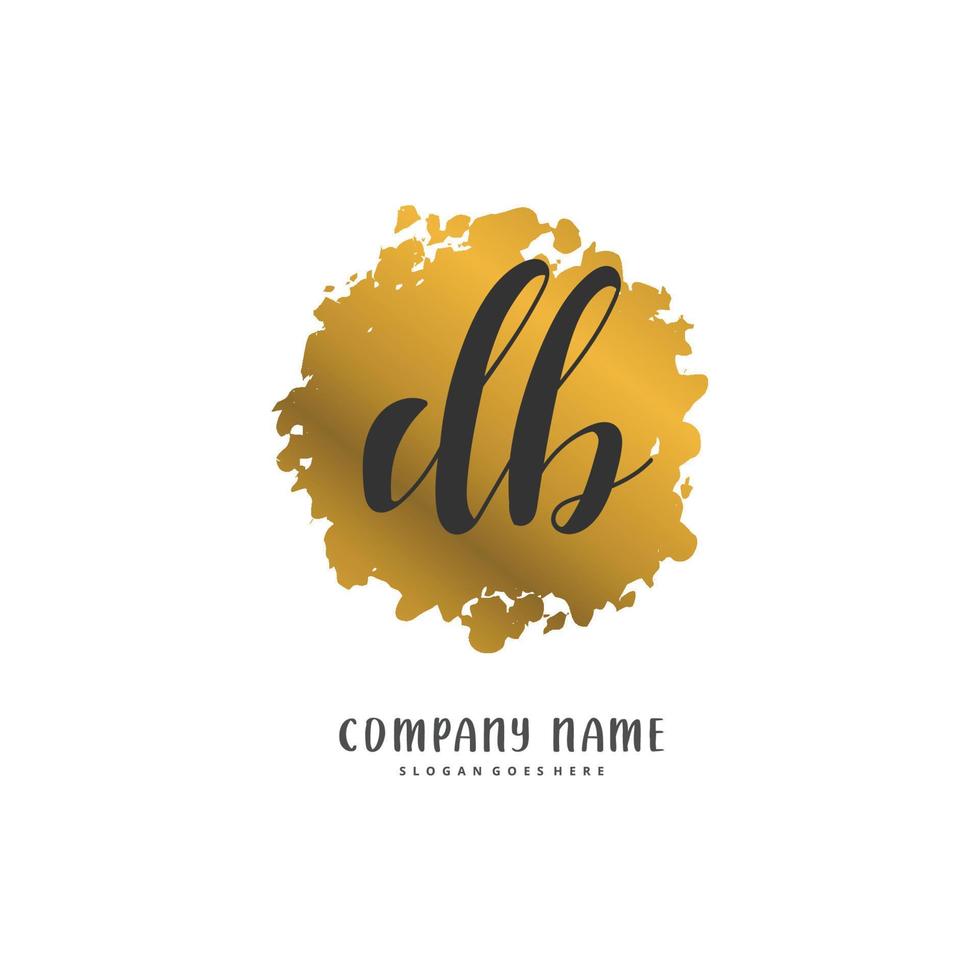 db iniziale grafia e firma logo design con cerchio. bellissimo design manoscritto logo per moda, squadra, nozze, lusso logo. vettore