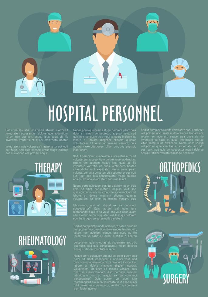 medico o ospedale personale vettore infografica