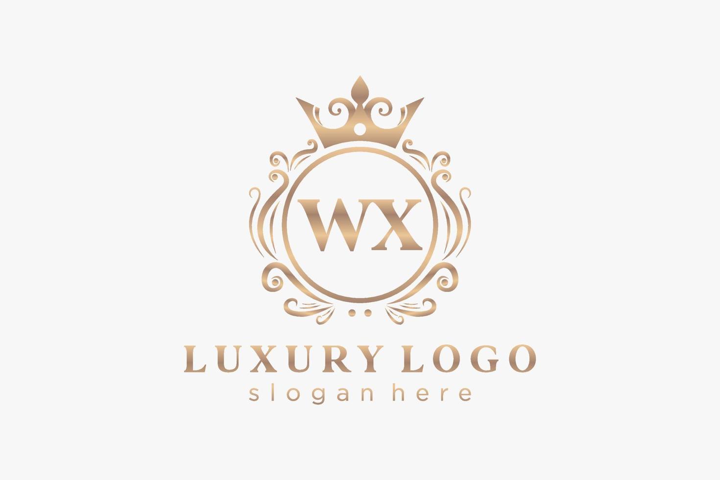 iniziale wx lettera reale lusso logo modello nel vettore arte per ristorante, regalità, boutique, bar, Hotel, araldico, gioielleria, moda e altro vettore illustrazione.