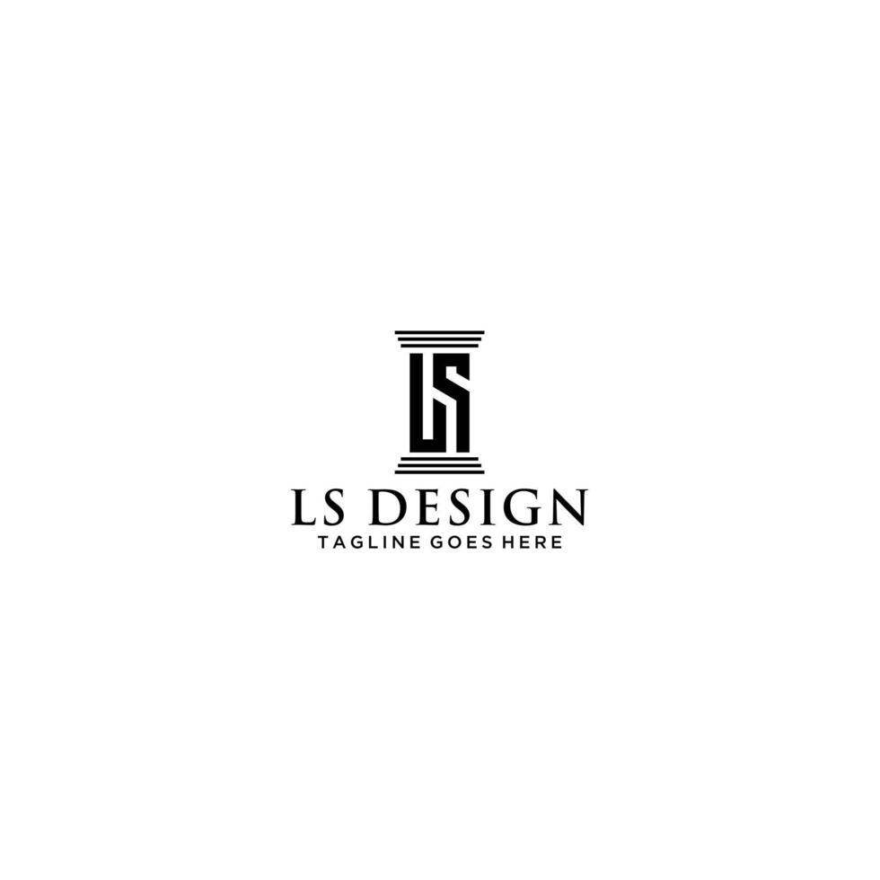 ls iniziale legge azienda logo cartello design vettore