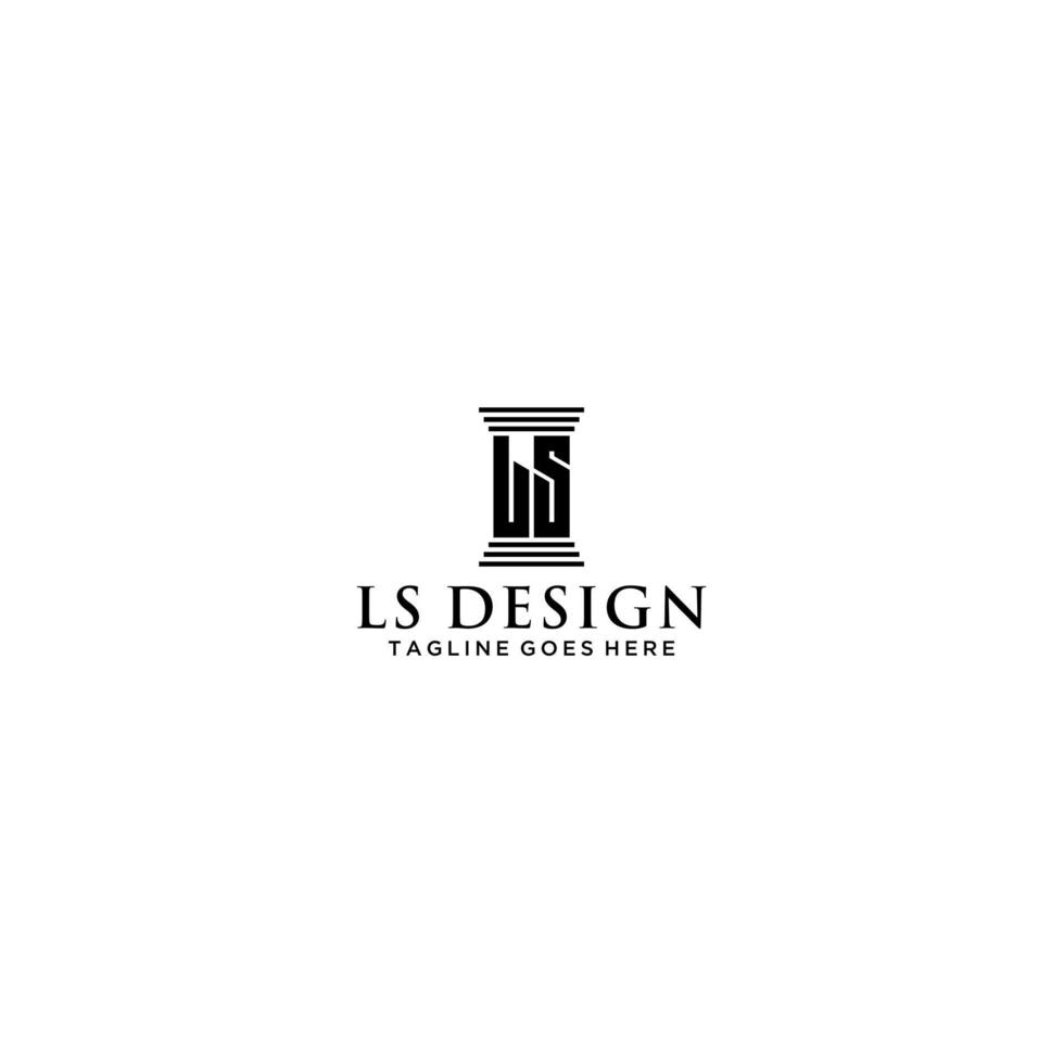 ls iniziale legge azienda logo cartello design vettore