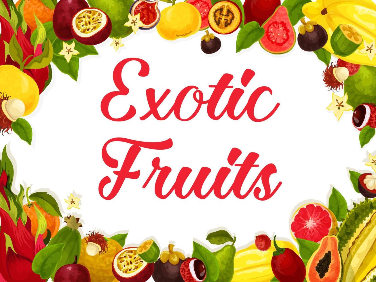 vettore manifesto di tropicale esotico frutta raccogliere