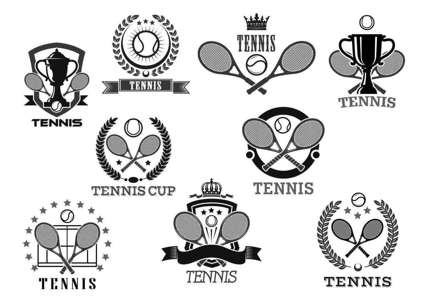 vettore icone per tennis club torneo premi