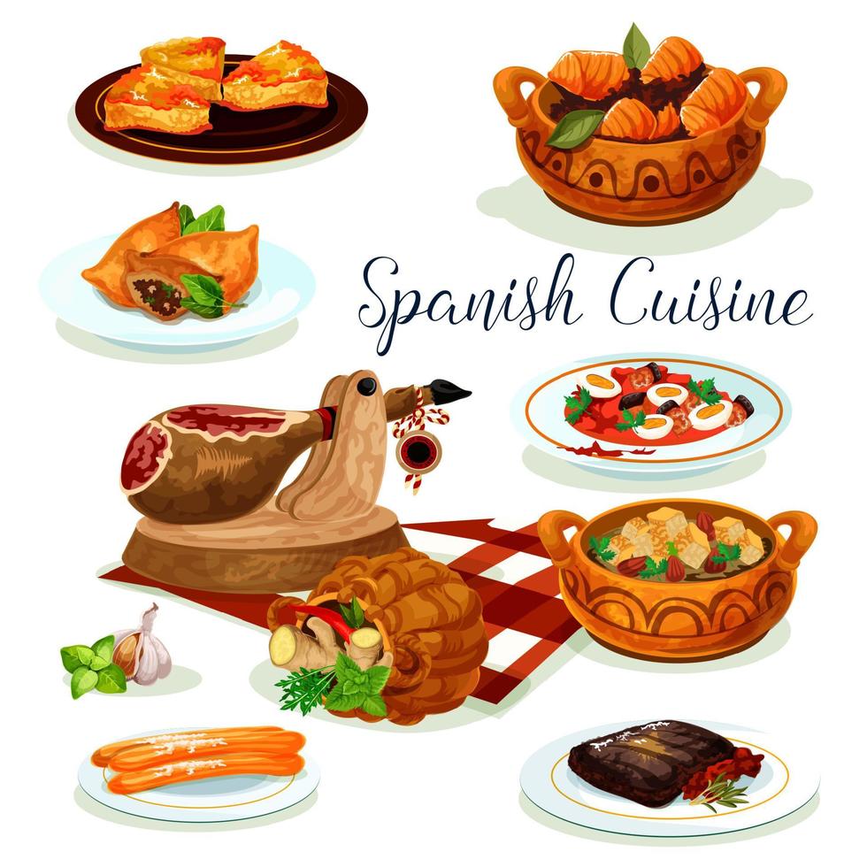 spagnolo cucina cena menù manifesto design vettore