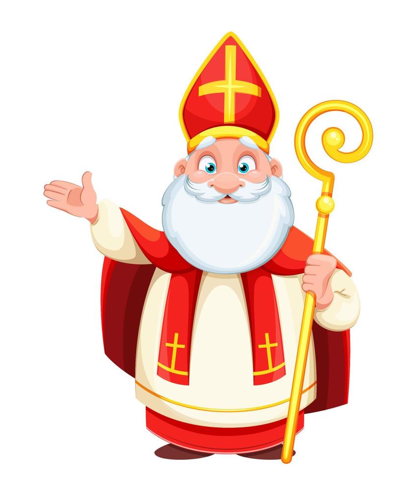 santo Nicholas o sinterklaas. allegro Natale vettore