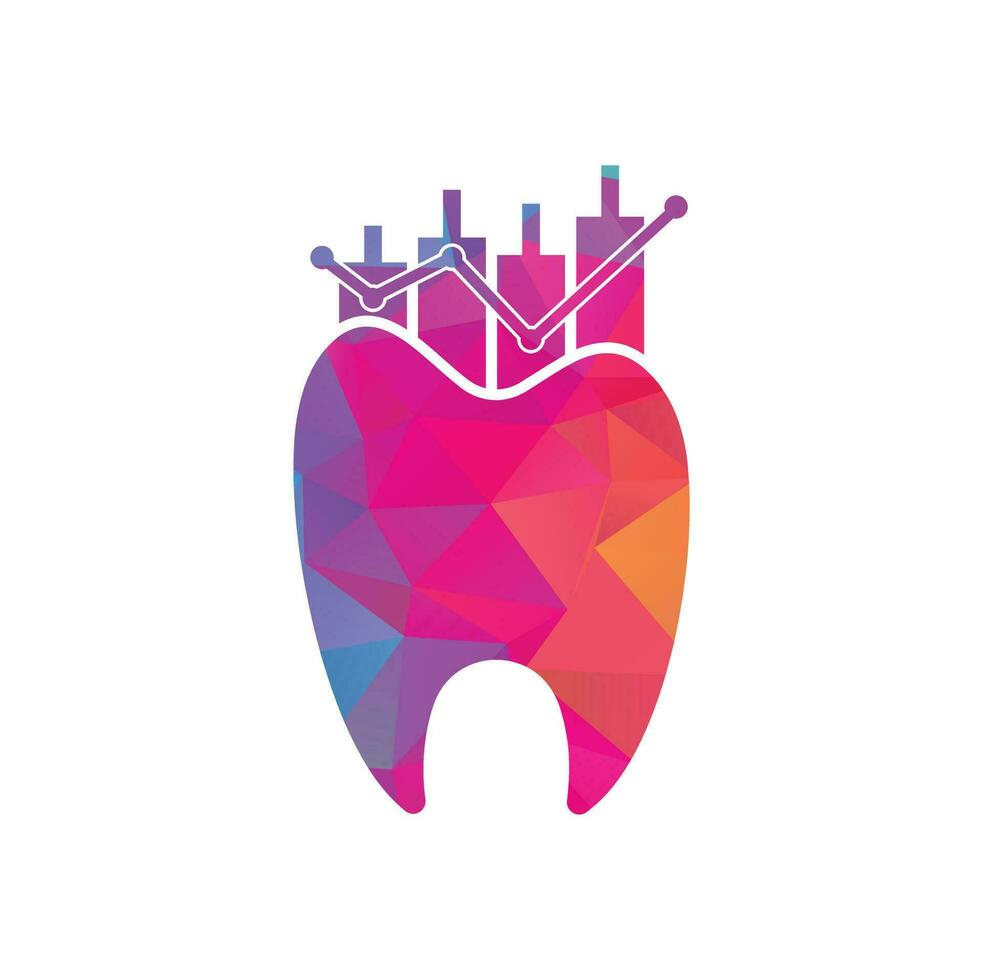 dentista finanza icona logo concetto. dentale statistica vettore logo design modello.