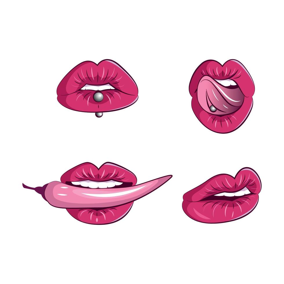collezione di donne bocche vettore