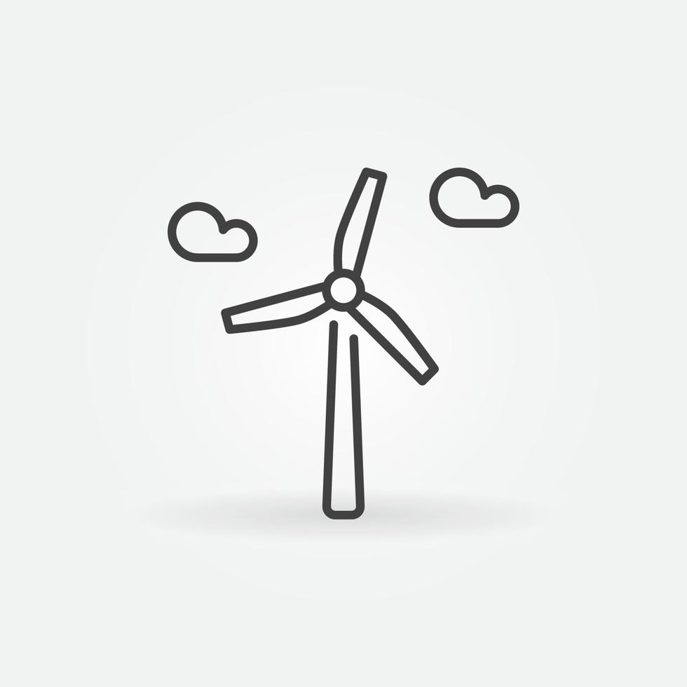 vento energia con nuvole vettore concetto icona nel magro linea stile