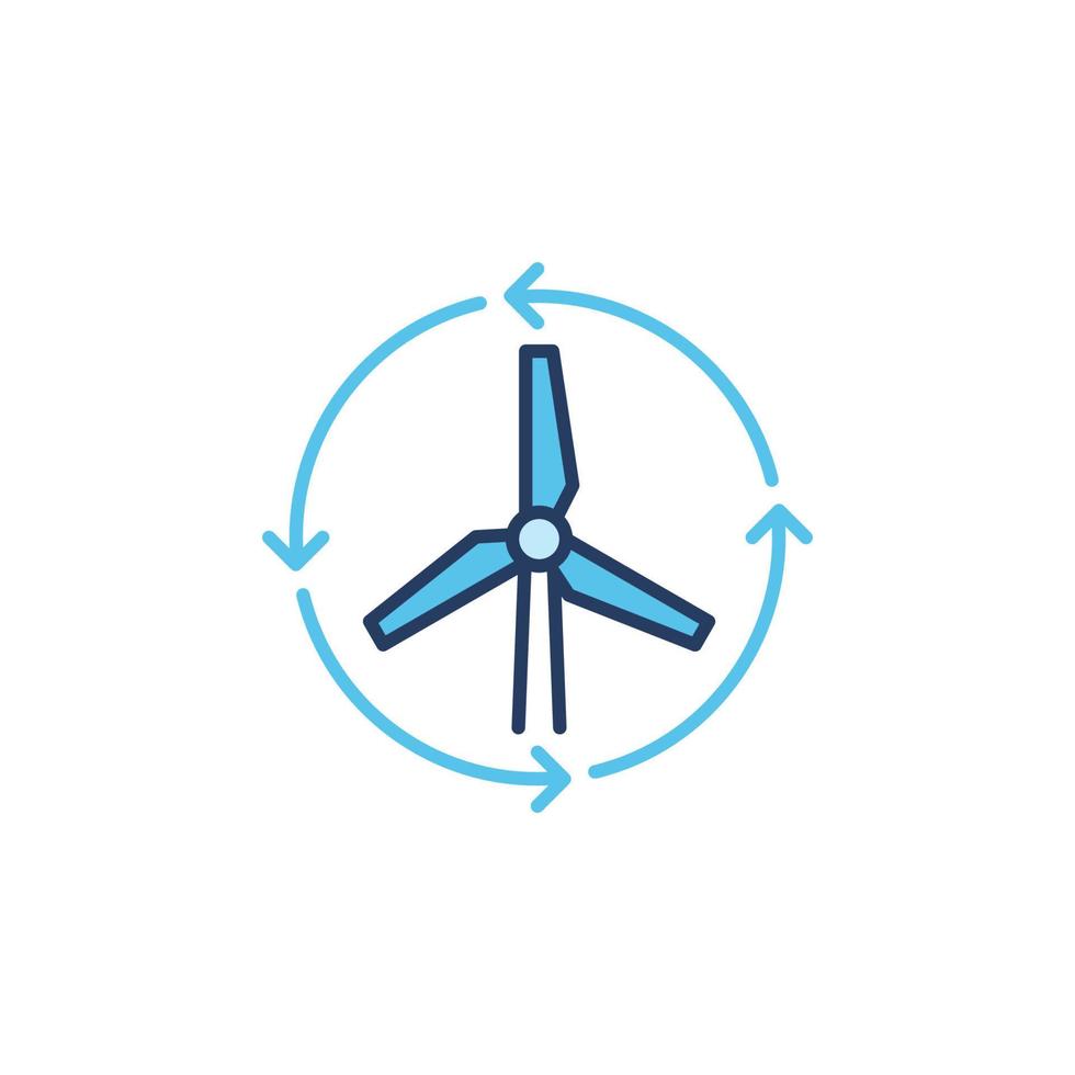 vento turbina colorato icona - vento energia vettore cartello