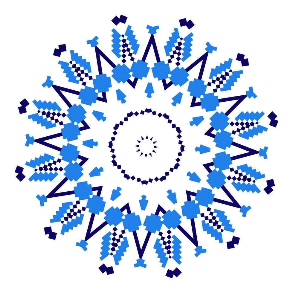 etnico ornamento mandala geometrico modelli nel blu colore vettore