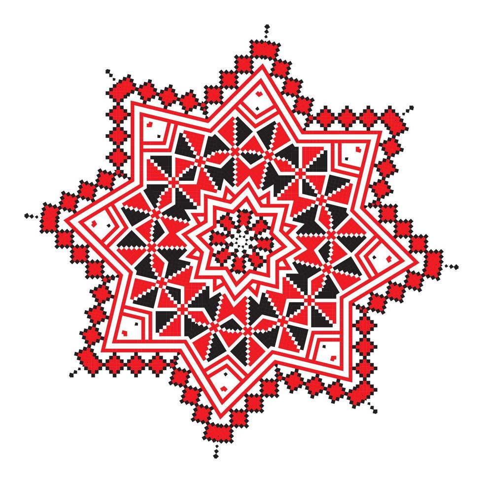 etnico ornamento mandala geometrico modelli nel rosso colore vettore