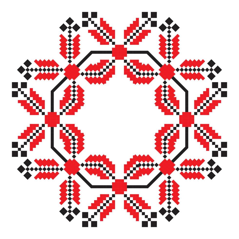 etnico ornamento mandala geometrico modelli nel rosso colore vettore